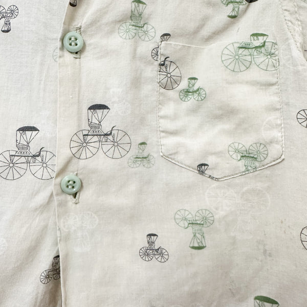 Vintage 1960s Buggy Novelty Print Shirt / 18-24M