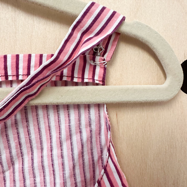 Vintage 1930s Striped Cotton Romper / 3-6M