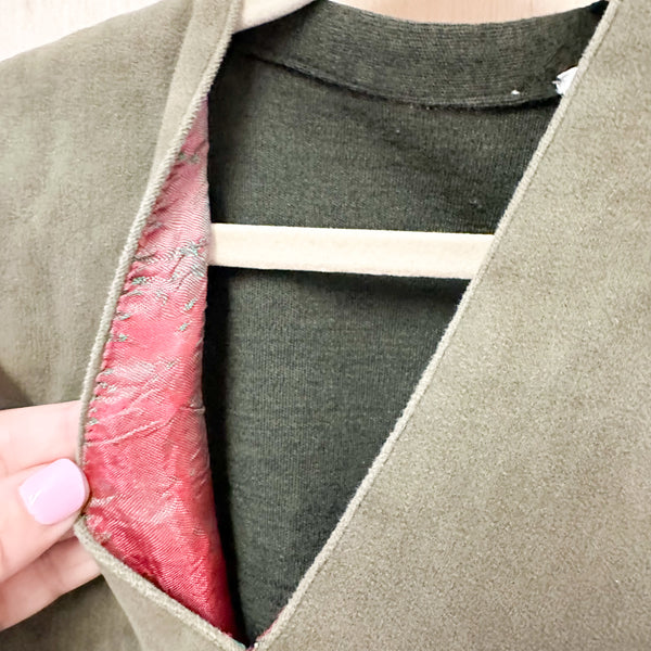 Vintage 1960s Velveteen & Wool Vest / 7/8yr