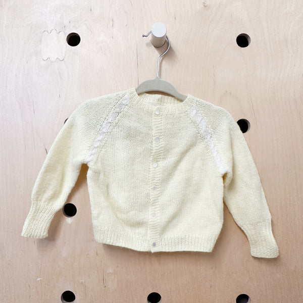 Vintage Yellow Wool Cardigan / 3-6M