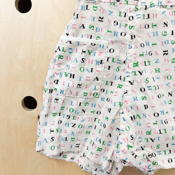 Vintage 1950s Alphabet Romper / 12M