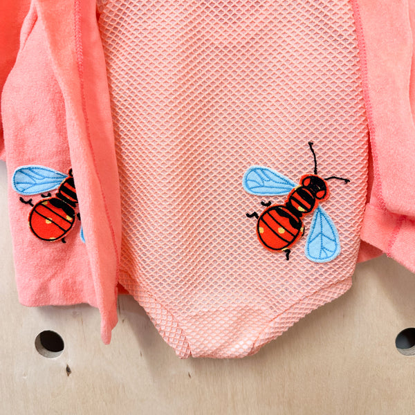 Vintage 1960s Orange Bee Swimsuit & Maching Jacket / 12-24M
