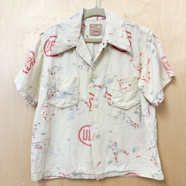 Vintage 1940s UBS Baseball Novelty Print Shirt / 5T