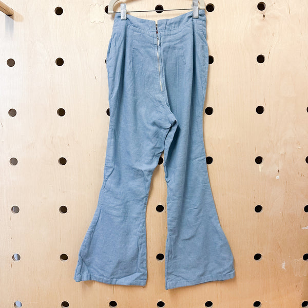 Vintage 1970s Chambray Bell Bottoms / 12yr