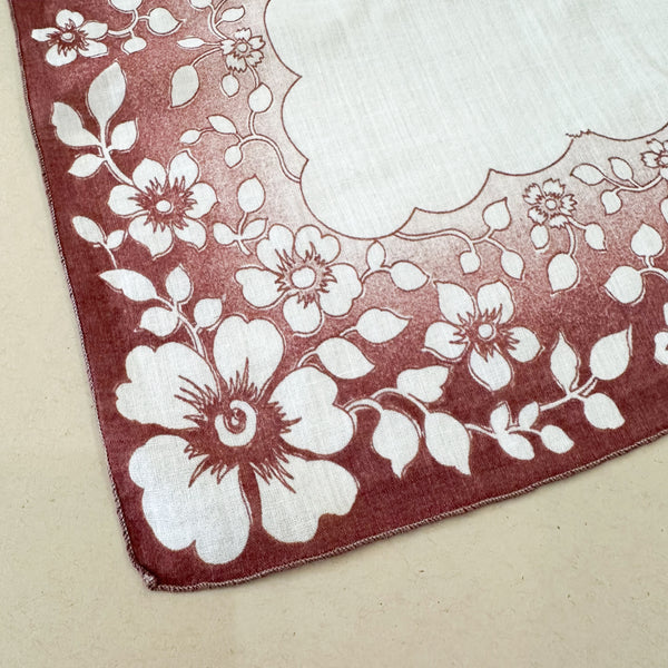Vintage Hankie - Sepia Floral