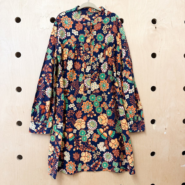 Vintage 1960s Mod Floral Dress / 8-9yr