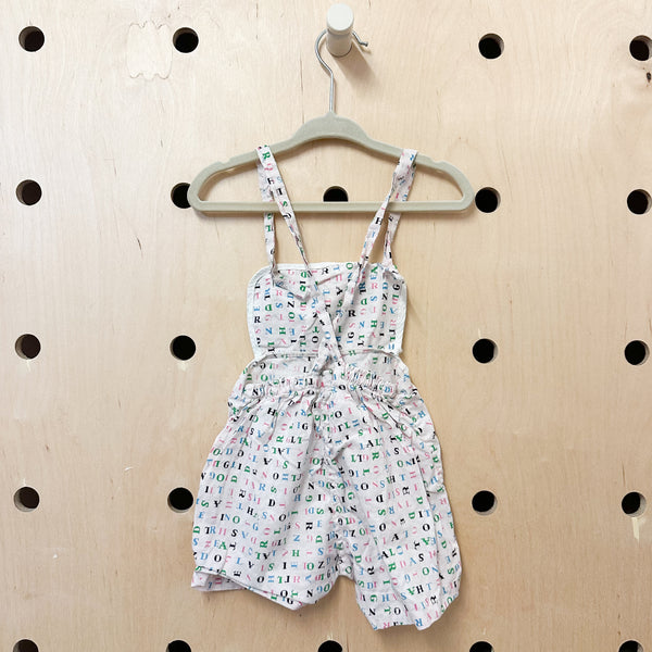Vintage 1950s Alphabet Romper / 12M