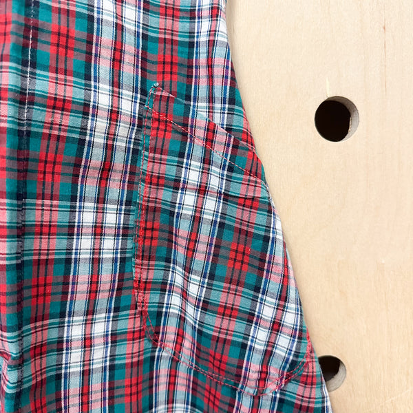 Vintage 1950s  Red Plaid Apron / Older Toddler - Big Kids