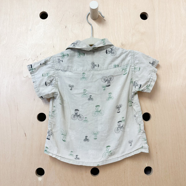 Vintage 1960s Buggy Novelty Print Shirt / 18-24M