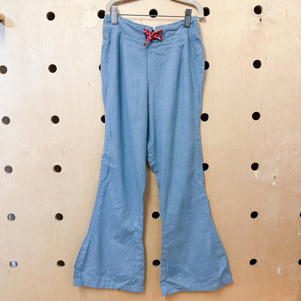 Vintage 1970s Chambray Bell Bottoms / 12yr