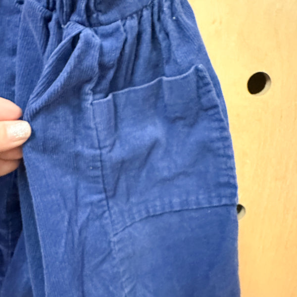 Vintage 1980s YSL Blue Corduroy Dress / 5T