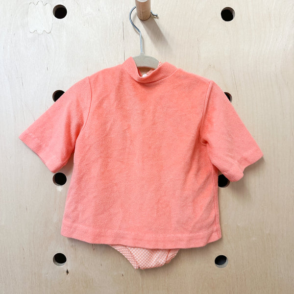 Vintage 1960s Orange Bee Swimsuit & Maching Jacket / 12-24M