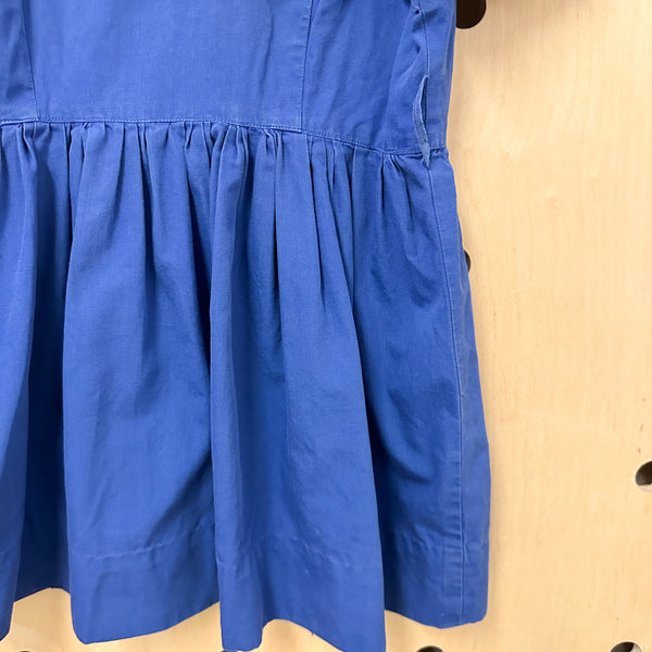 Vintage 1950s Blue Eyelet Collar Dress / 4T