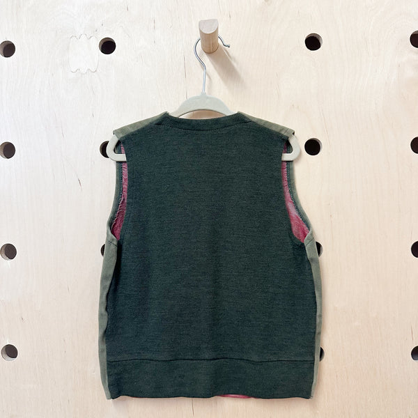 Vintage 1960s Velveteen & Wool Vest / 7/8yr