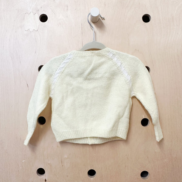 Vintage Yellow Wool Cardigan / 3-6M