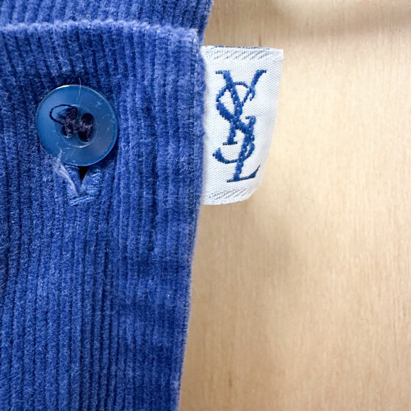 Vintage 1980s YSL Blue Corduroy Dress / 5T