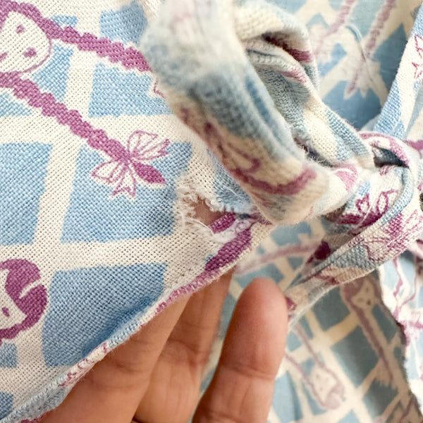 Vintage 1930s Pigtail Girl Apron / young toddler size