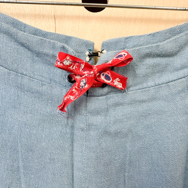 Vintage 1970s Chambray Bell Bottoms / 12yr