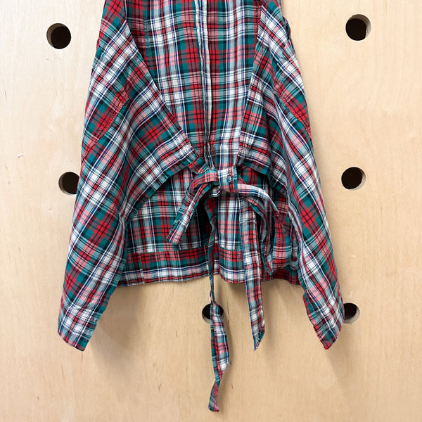 Vintage 1950s  Red Plaid Apron / Older Toddler - Big Kids
