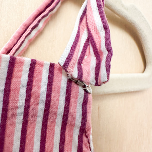 Vintage 1930s Striped Cotton Romper / 3-6M