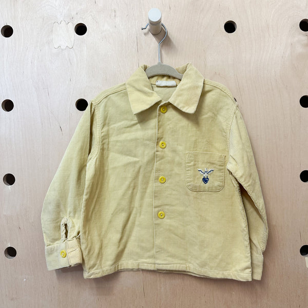 Vintage 1940s Yellow Corduroy Shirt Jacket / 5T
