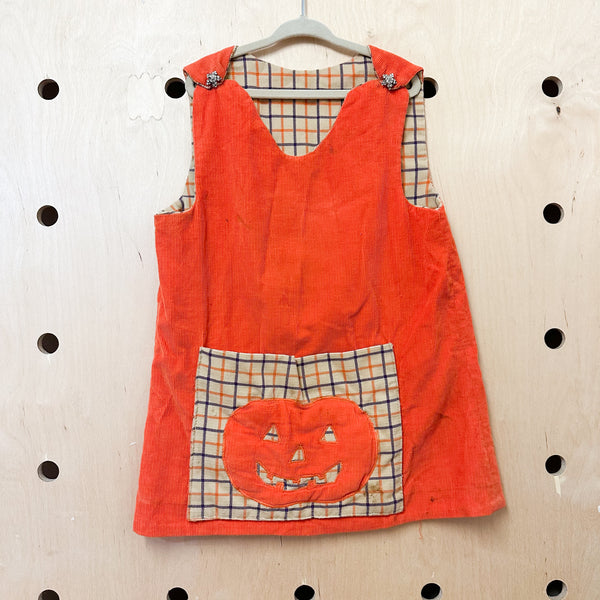 Vintage 1980s Jack o'lantern Dress / 6-7yr
