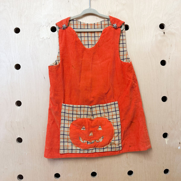 Vintage 1980s Jack o'lantern Dress / 6-7yr