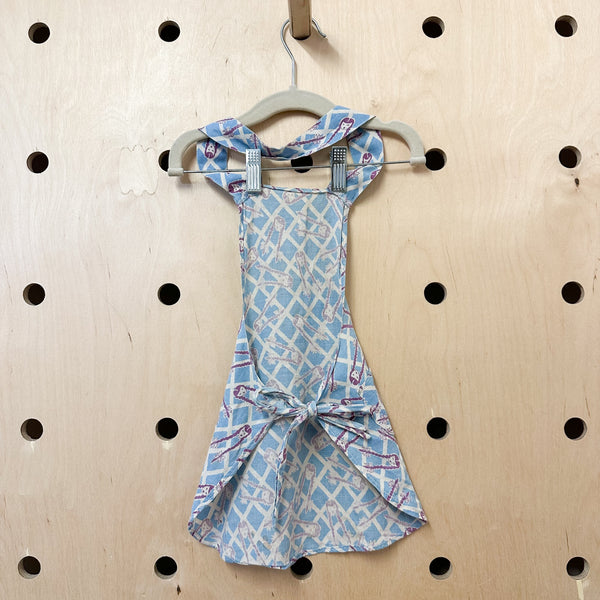 Vintage 1930s Pigtail Girl Apron / young toddler size