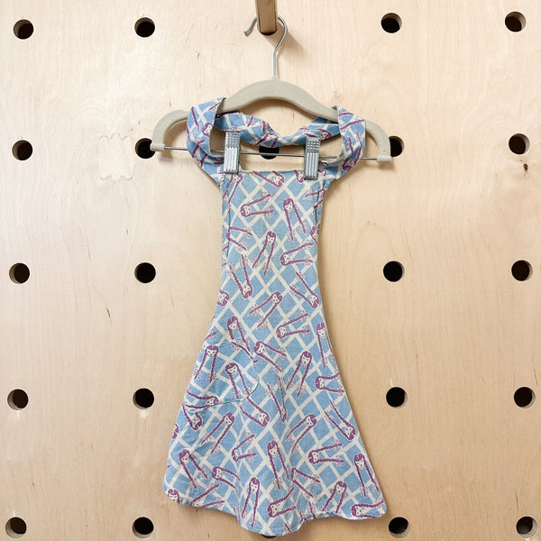 Vintage 1930s Pigtail Girl Apron / young toddler size
