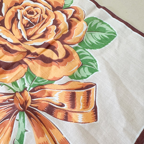 Vintage Hankie - Orange Bow