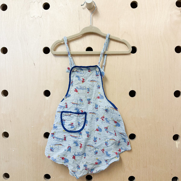 Vintage 1930s Novelty Print Romper / 12-18M