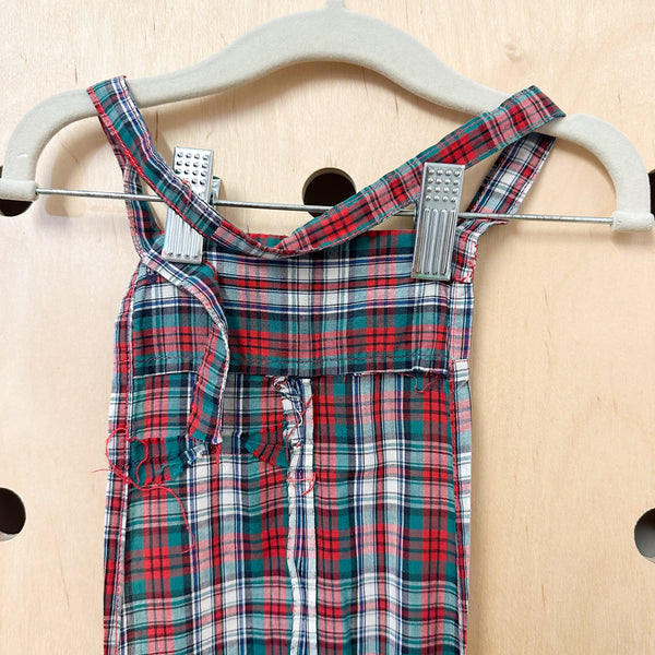 Vintage 1950s  Red Plaid Apron / Older Toddler - Big Kids