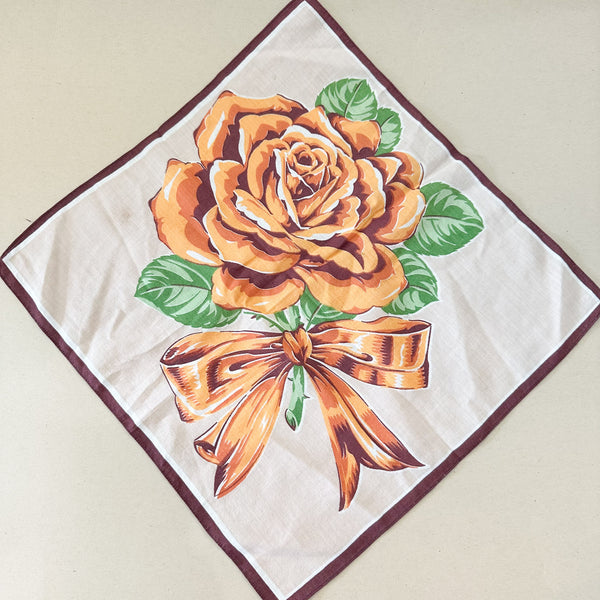 Vintage Hankie - Orange Bow
