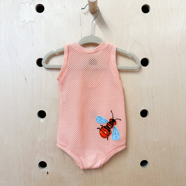 Vintage 1960s Orange Bee Swimsuit & Maching Jacket / 12-24M