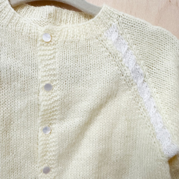 Vintage Yellow Wool Cardigan / 3-6M