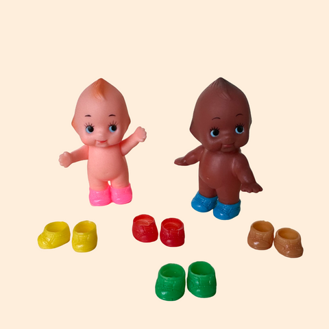 Set of 6 pairs of tiny shoes for 5cm standing Kewpie