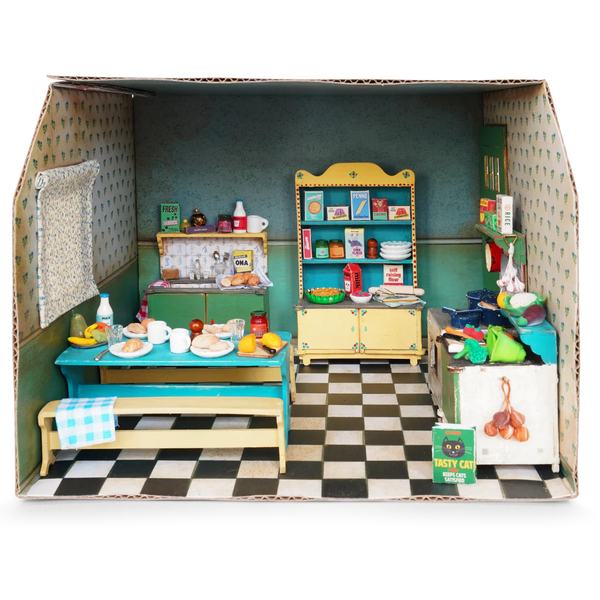 Mouse Mansion Cardboard Room Kit- Kitchen