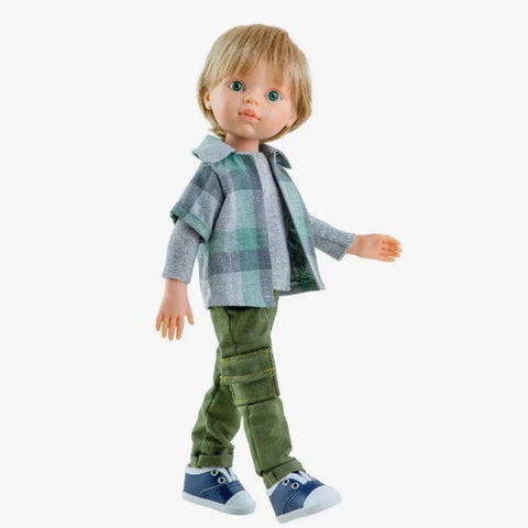 Paola Reina Amigas Doll Outfit- Gray and Green Shirt & Cargo Pant