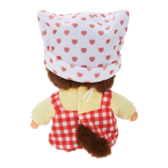 Hello Kitty x Monchhichi Bebichhichi with Overalls and Yellow Shirt