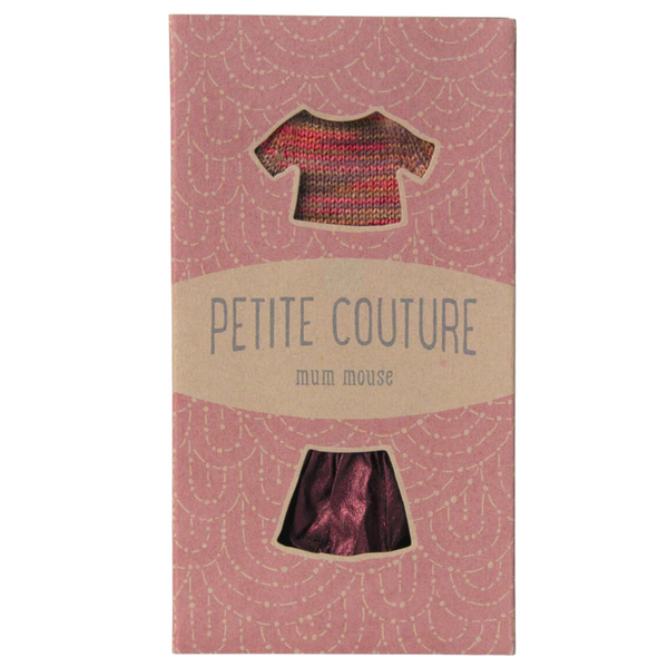 Clothes for Maileg Mum Mouse - Skirt & Knitted Blouse