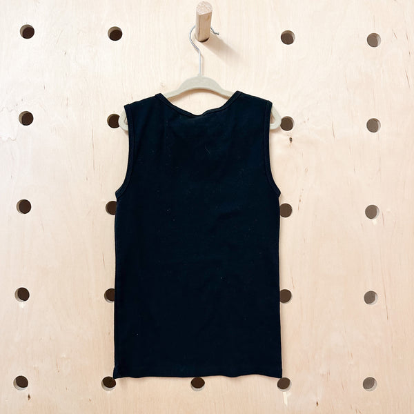 Vintage 1980s Basic Black Tank Top / 10-11yr