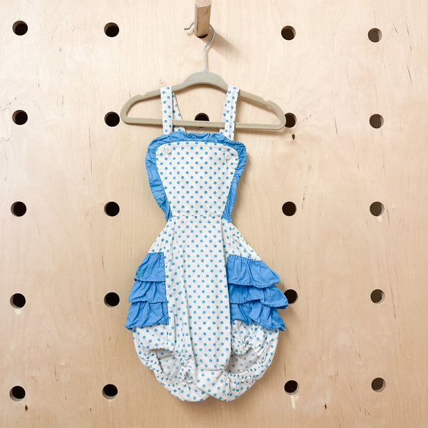 Vintage 1940s Polka Dotted Sunsuit / 4T