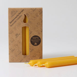 12 Grimm's Amber 100% Beeswax Candles in Box