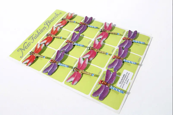 Tin Litho Dragonfly Pins from Japan
