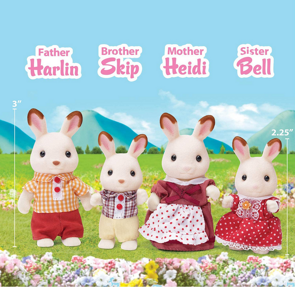 Calico Critters Chocolate Rabbit Family