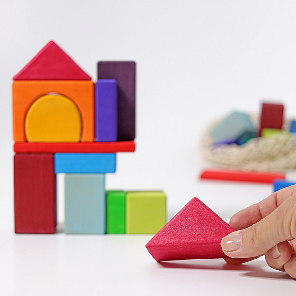 Grimm's 30 Colored Geo Blocks (in a bag)