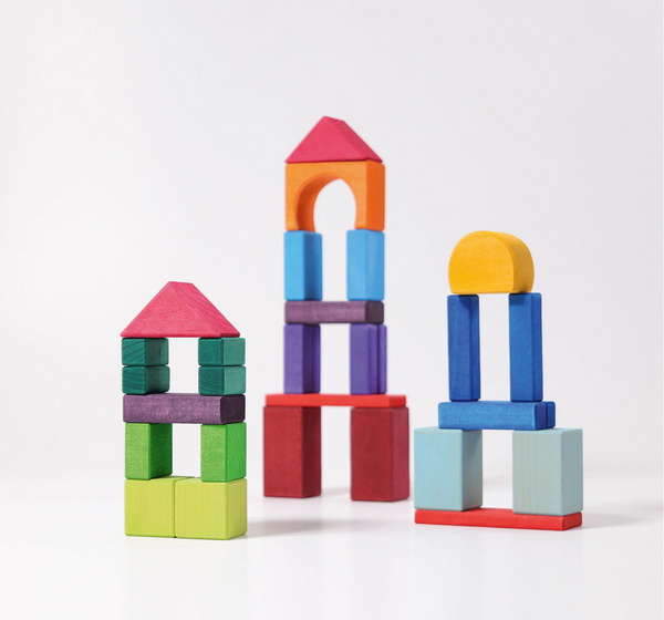 Grimm's 30 Colored Geo Blocks (in a bag)