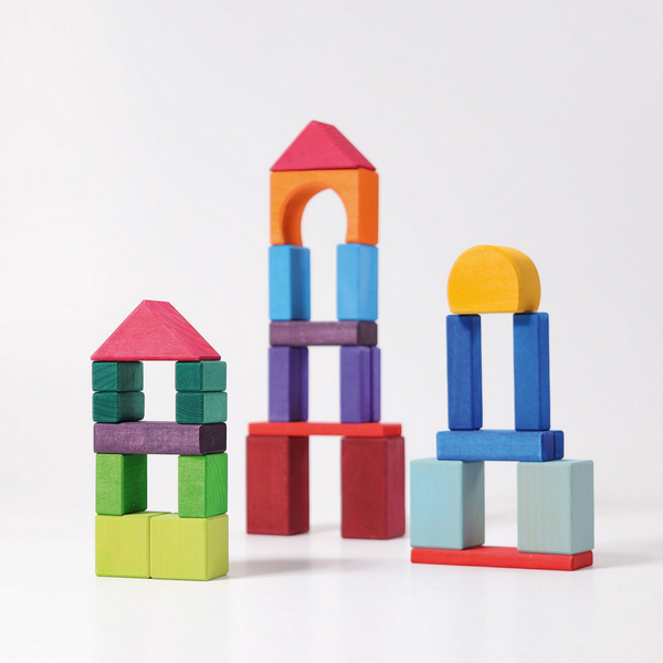 Grimm's 30 Colored Geo Blocks (in a bag)