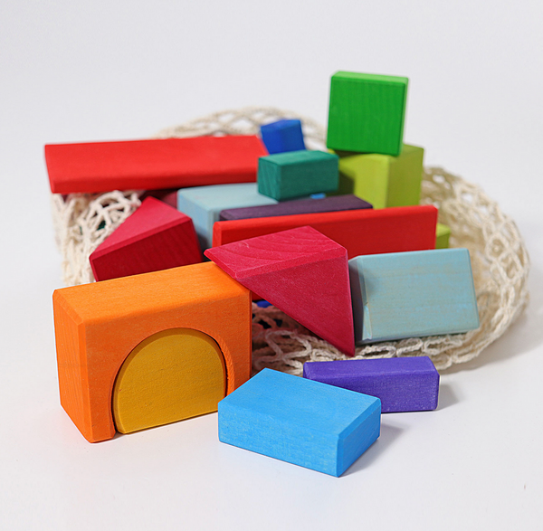 Grimm's 30 Colored Geo Blocks (in a bag)