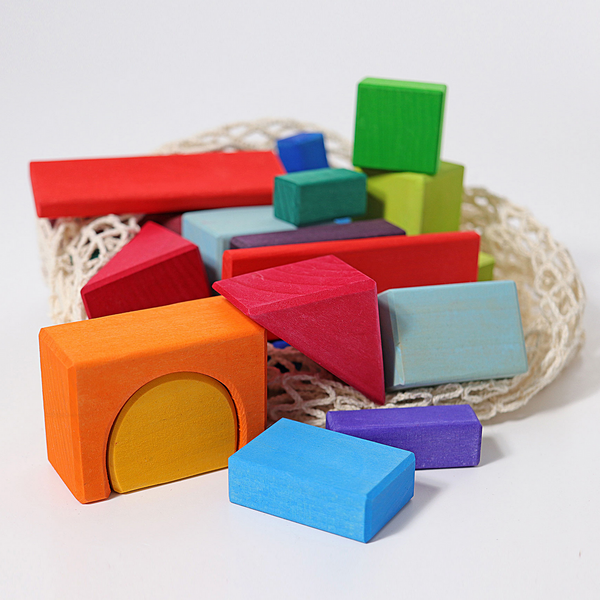 Grimm's 30 Colored Geo Blocks (in a bag)